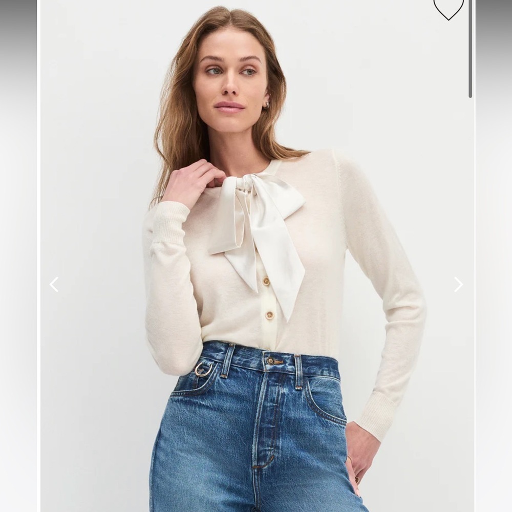 new Favorite Daughter take a bow merino wool cardigan in ivory